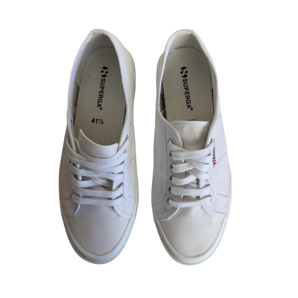 Superga 2750 Cotu Classic White Canvas Sneakers Size 41.5 US 10